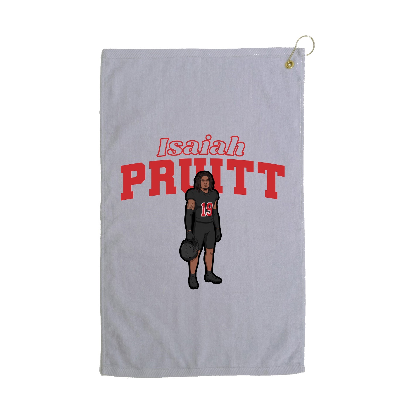 Golf Towel — Name Arch in Grey
