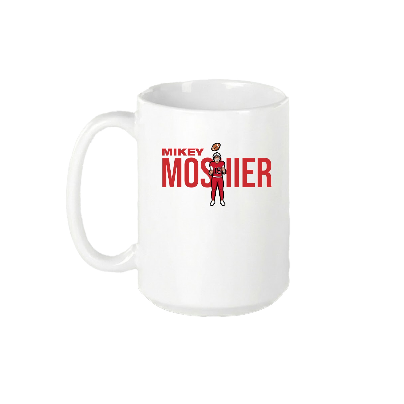 15oz Coffee Mug — Player Name in White