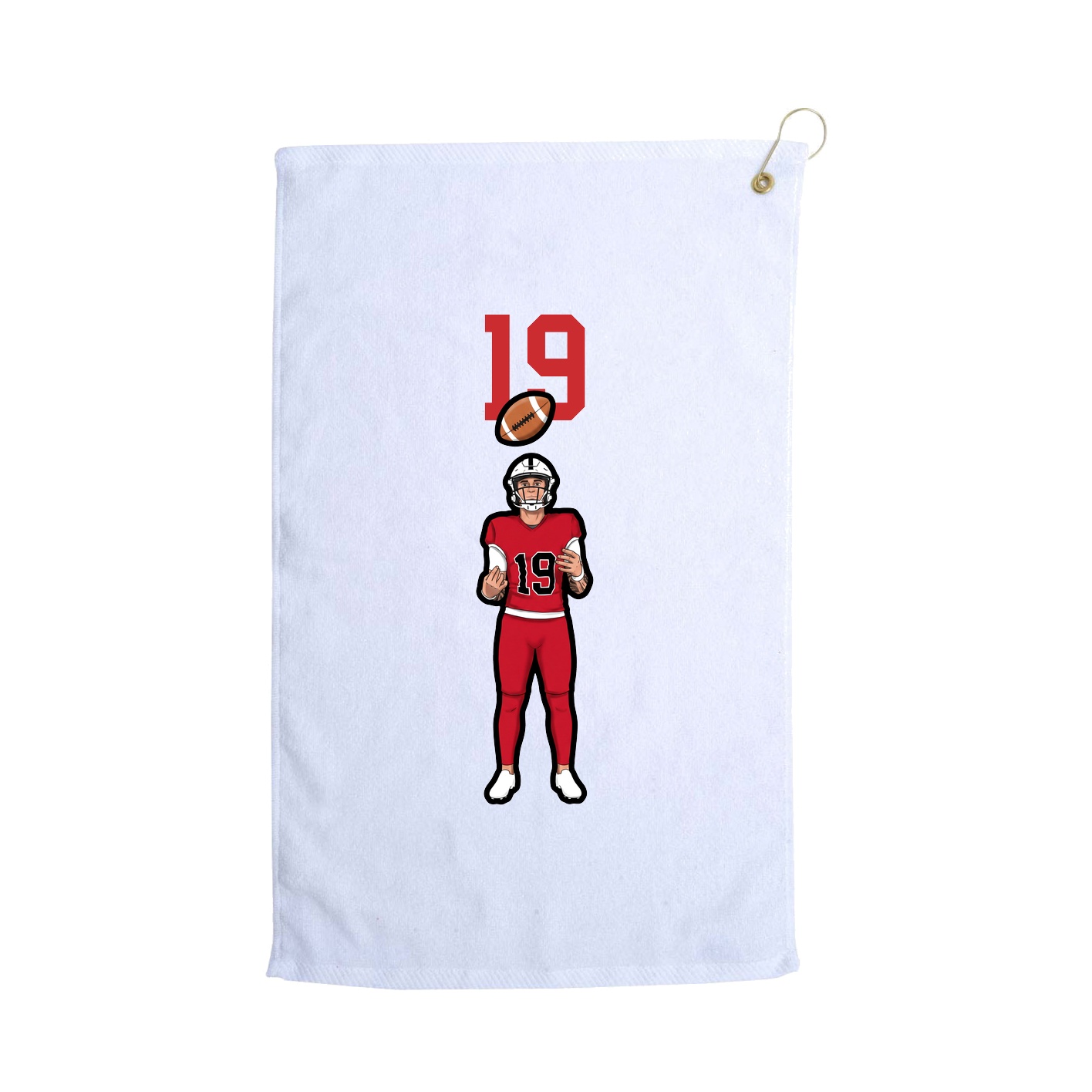 Golf Towel — Number Top in White