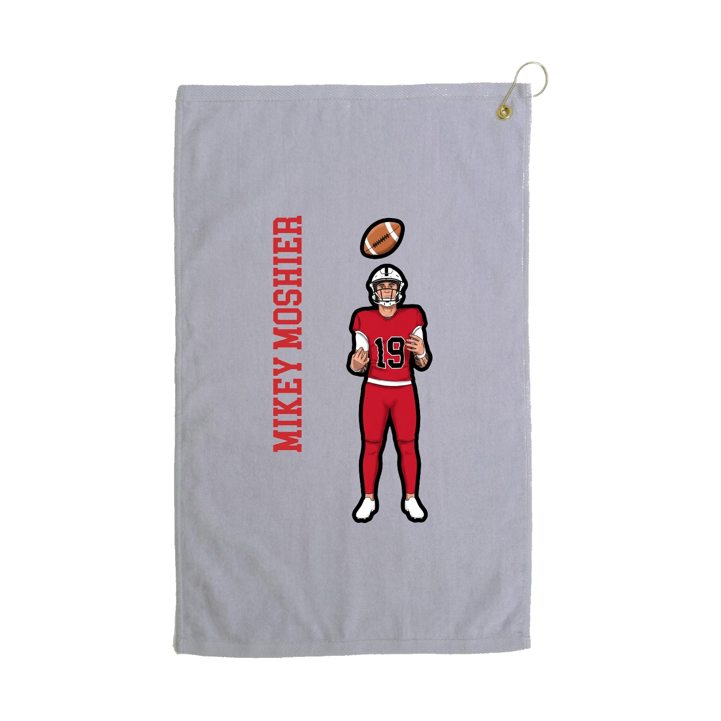 Golf Towel — Name Vertical in Grey