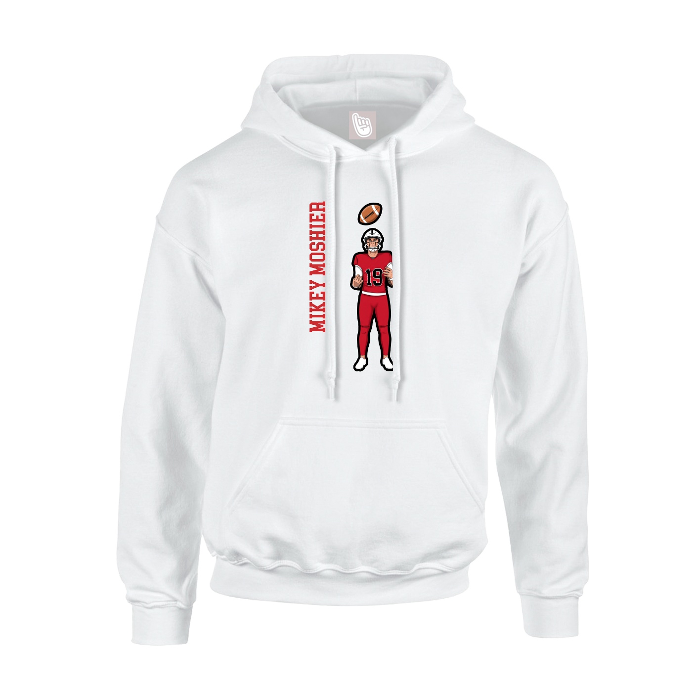Hoodie — Name Vertical in White