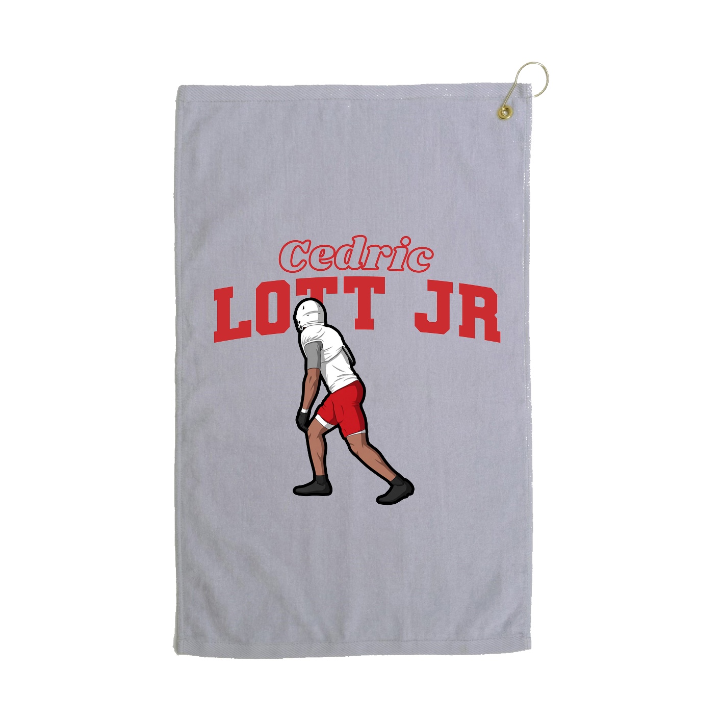 Golf Towel — Name Arch in Grey