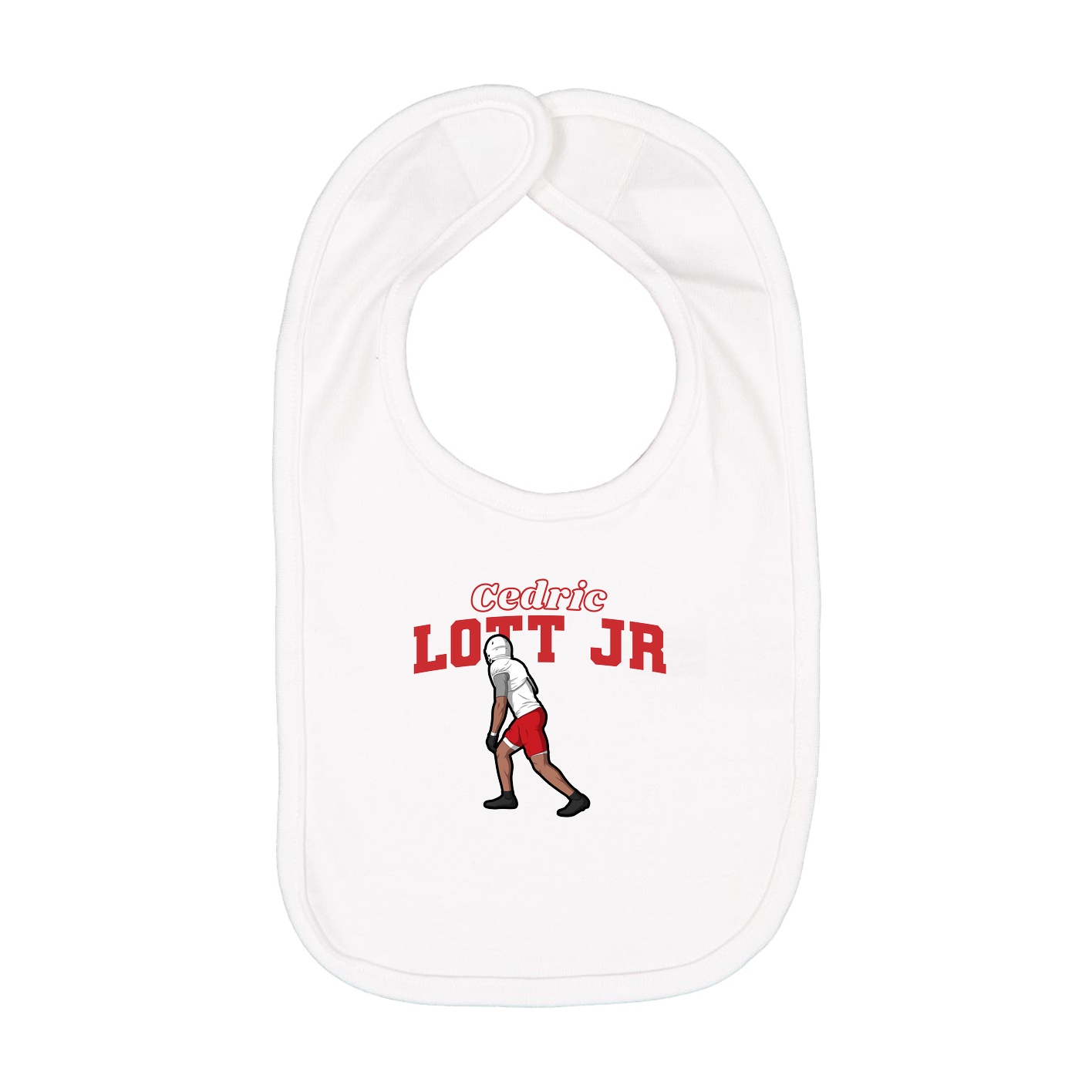 Infant Bib — Name Arch in White