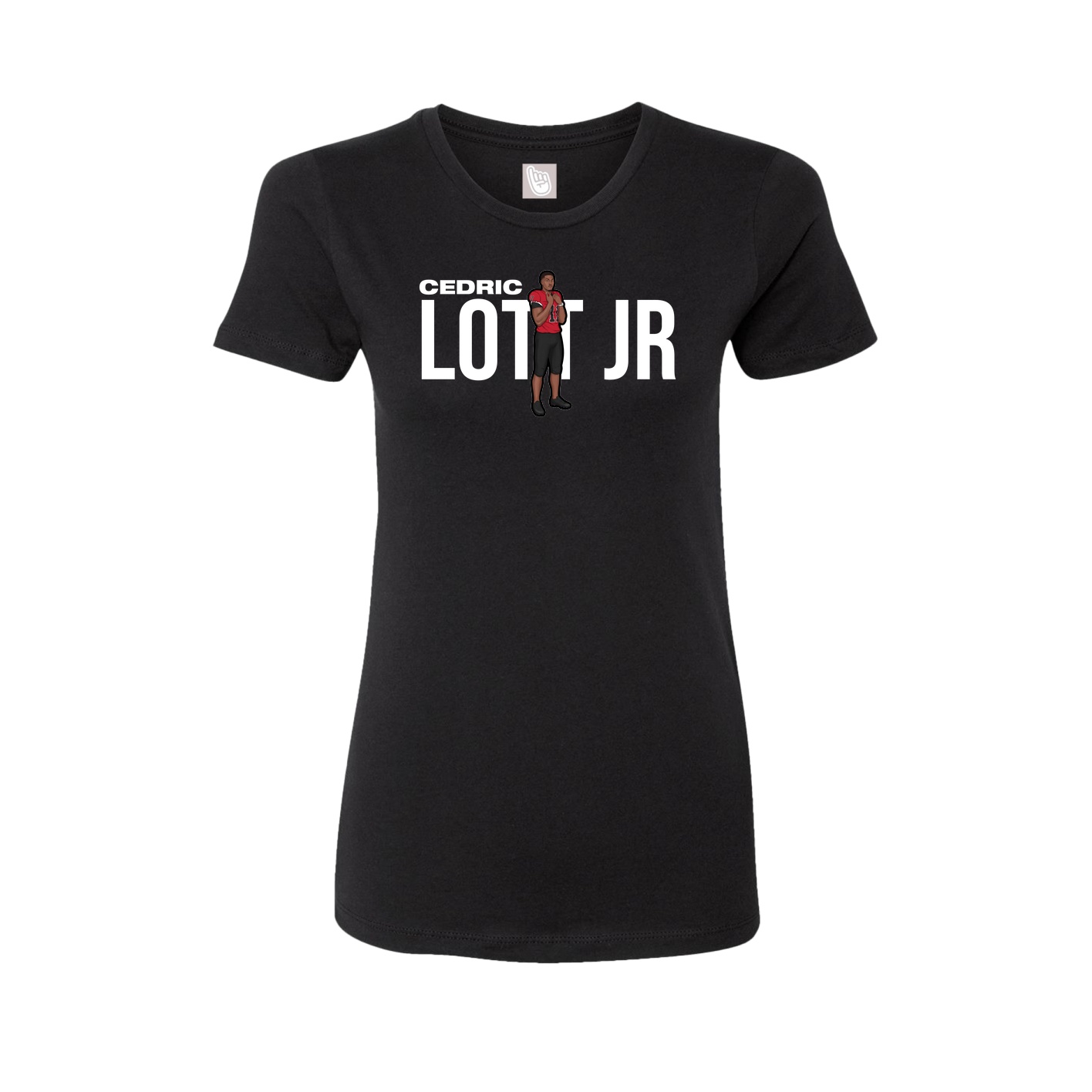Fitted Women's Tee — Player Name in Black