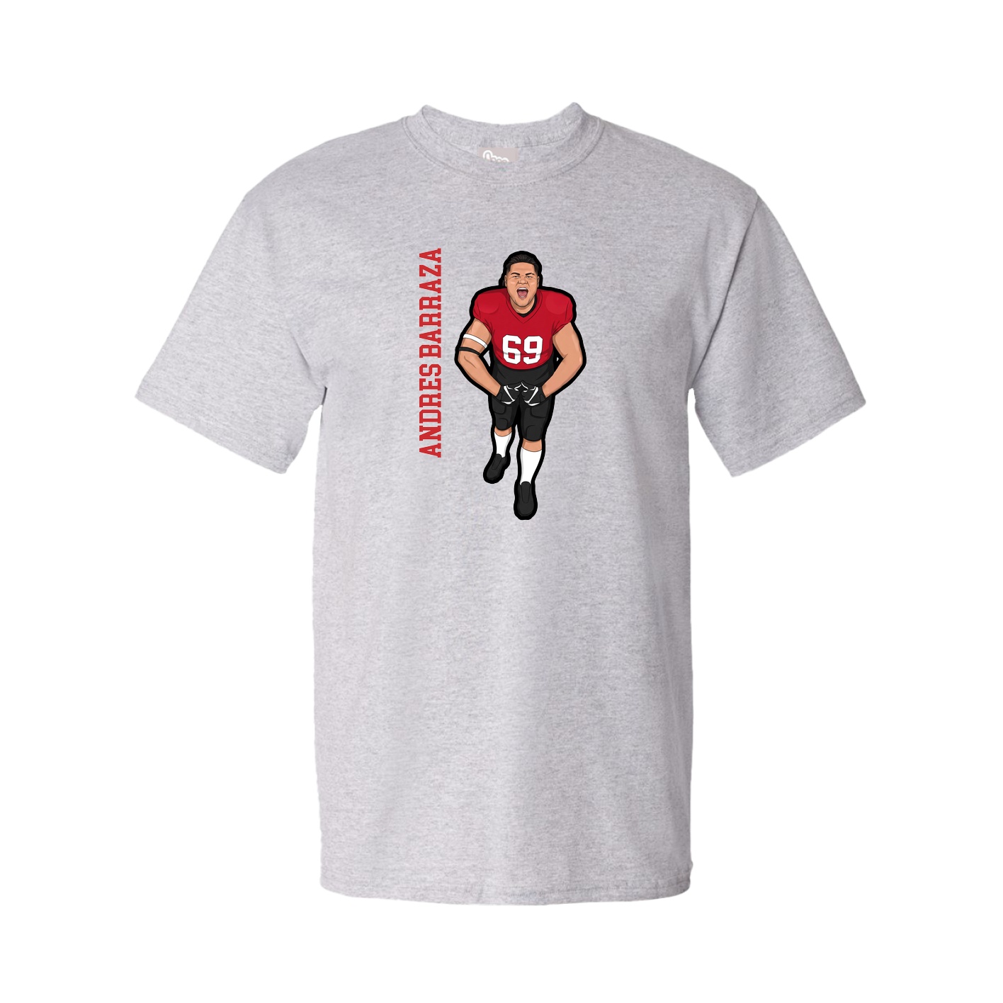 Tee — Name Vertical in Grey