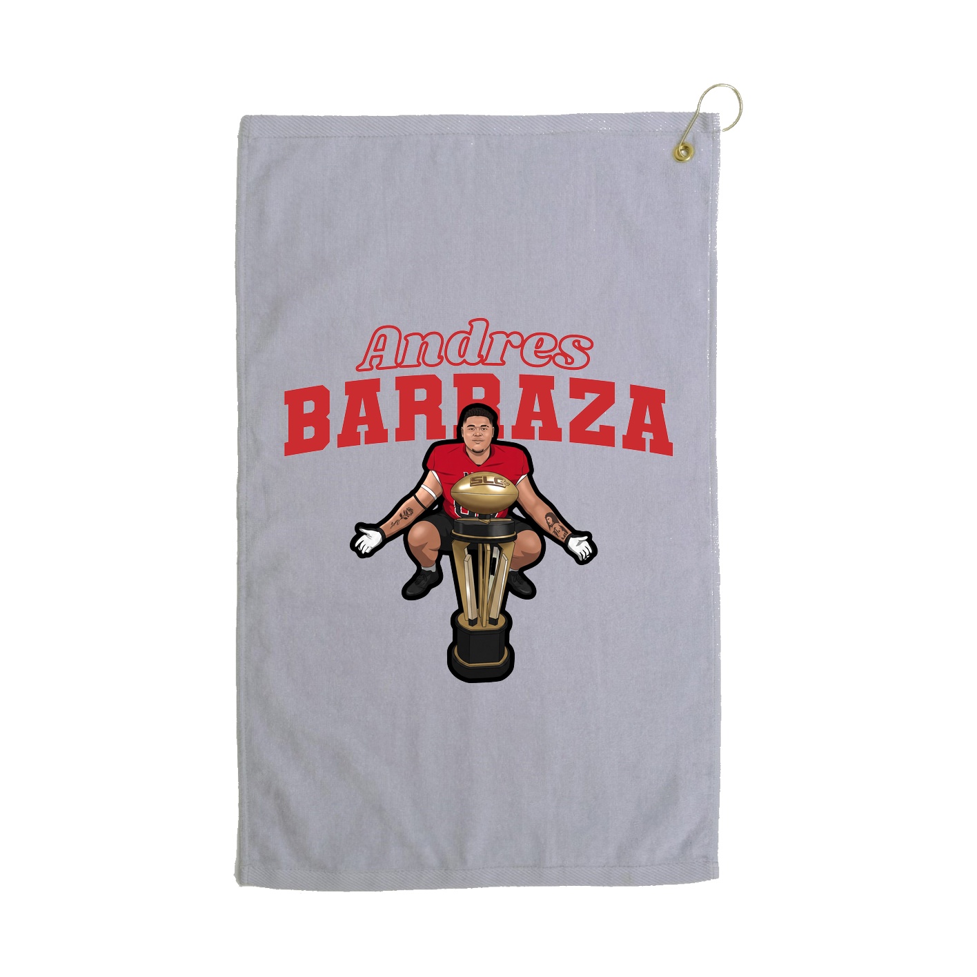 Golf Towel — Name Arch in Grey