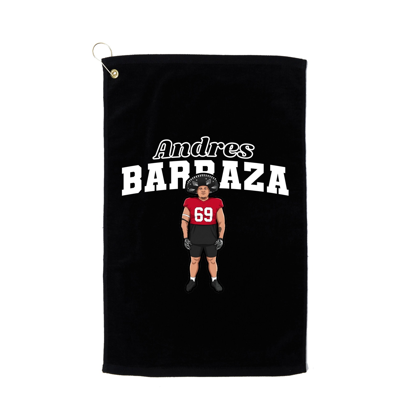 Golf Towel — Name Arch in Black