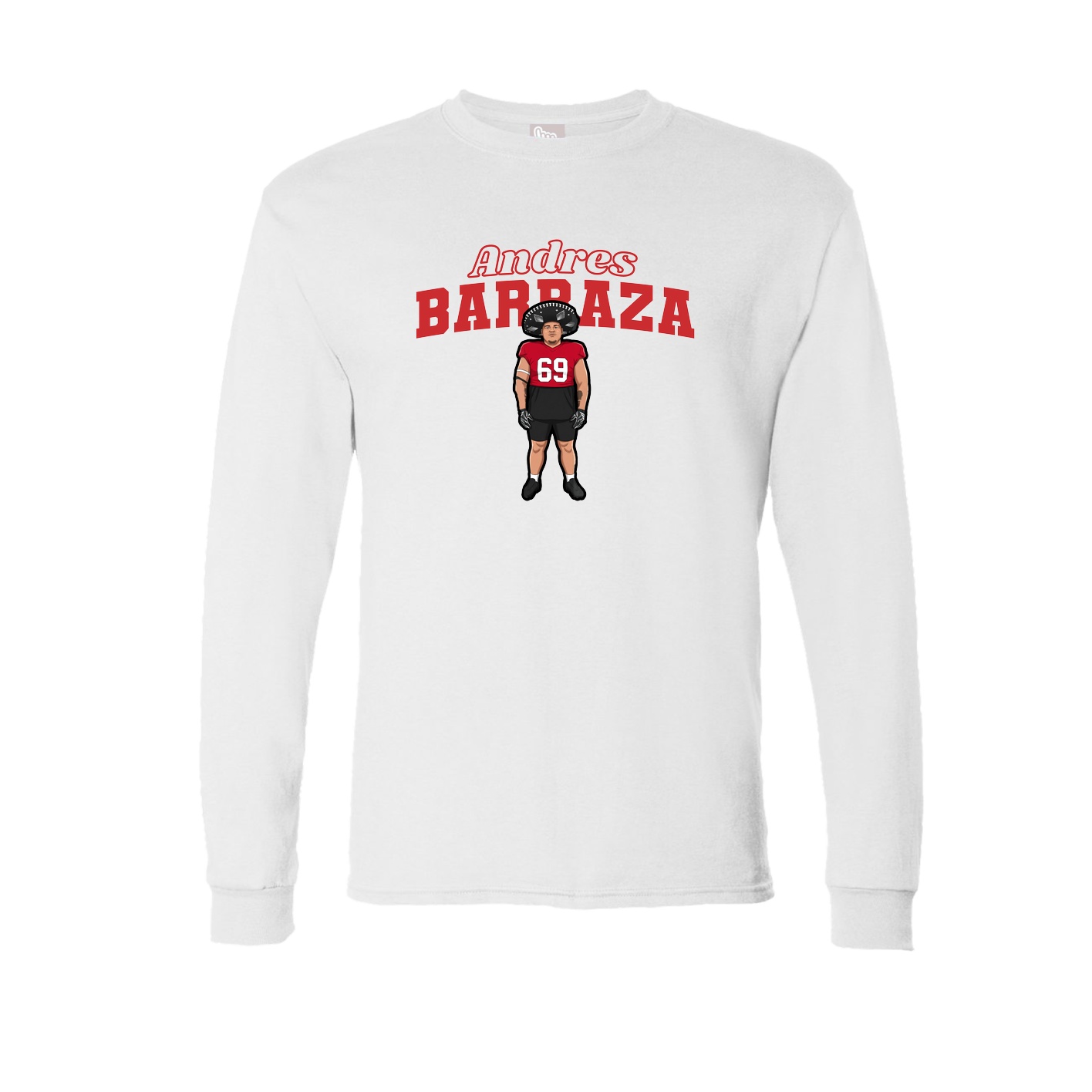 Long Sleeve Tee — Name Arch in White