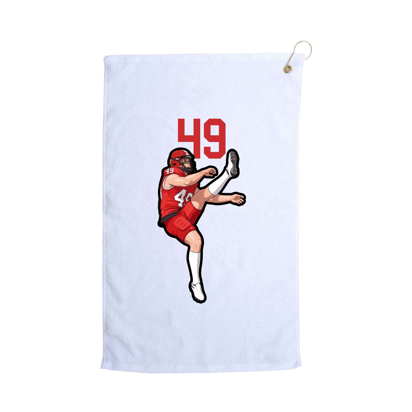 Golf Towel — Number Top in White