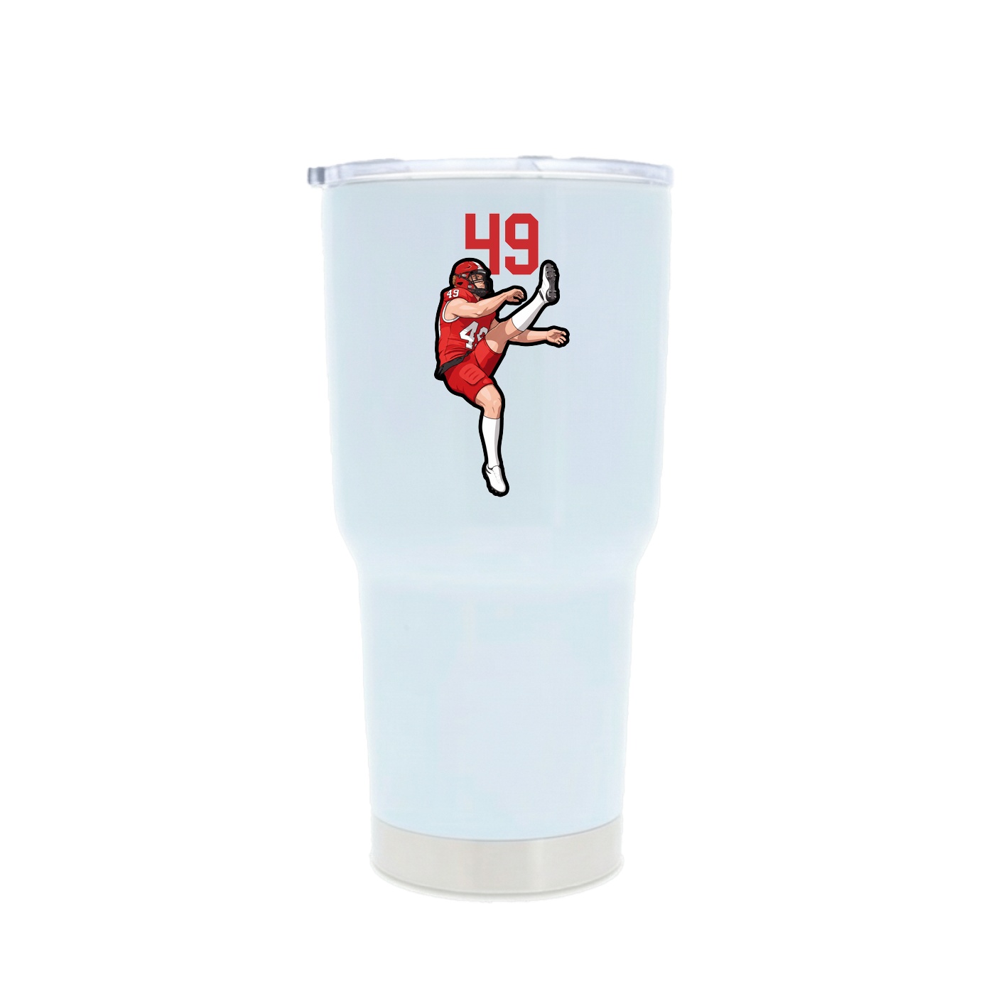 30oz Stainless Steel Tumbler — Number Top in White
