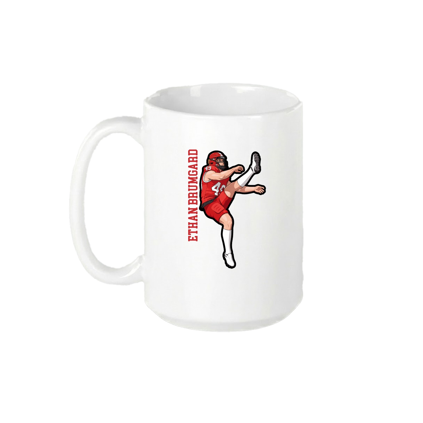 15oz Coffee Mug — Name Vertical in White