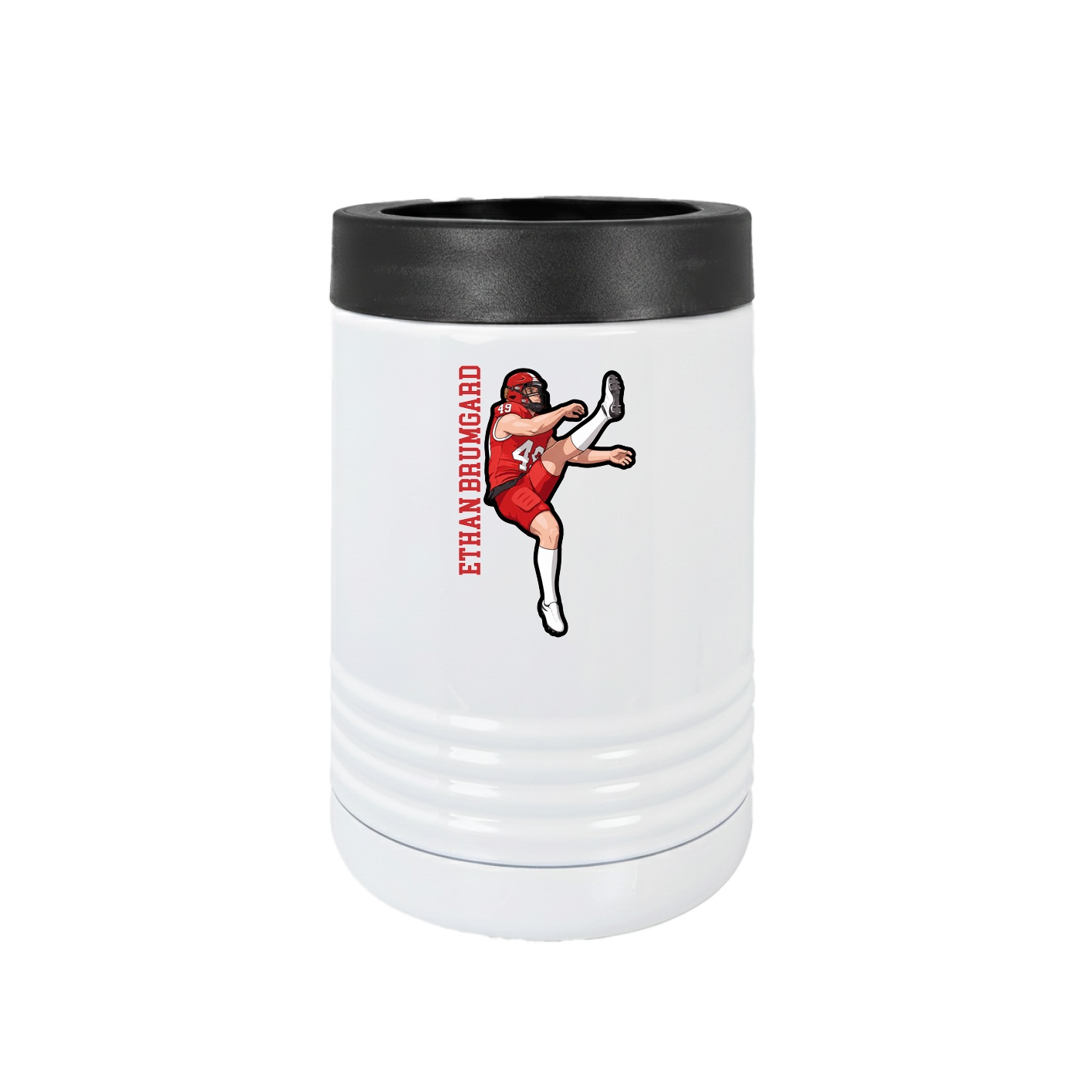 Beverage Holder — Name Vertical in White