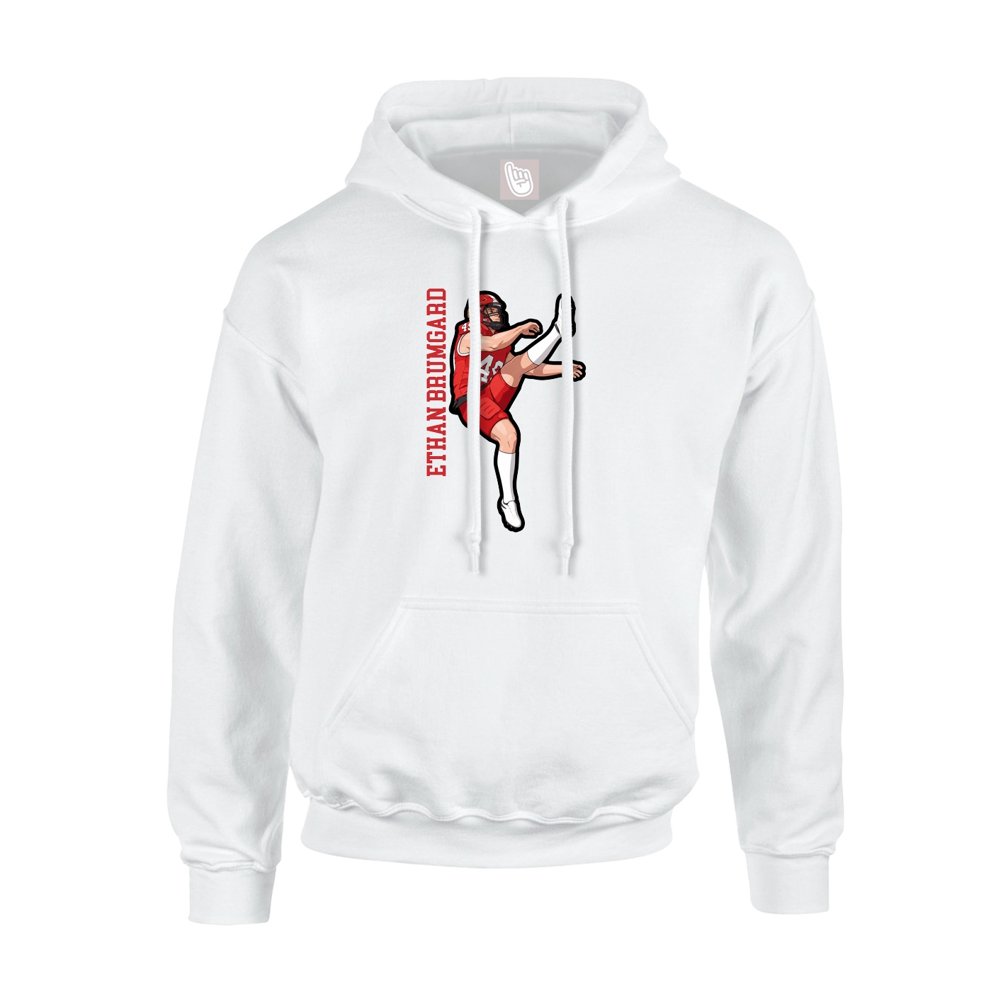 Hoodie — Name Vertical in White