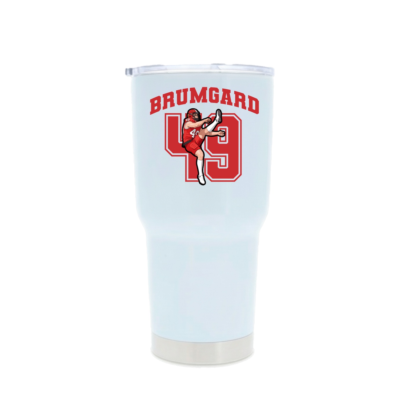 30oz Stainless Steel Tumbler — Number in White