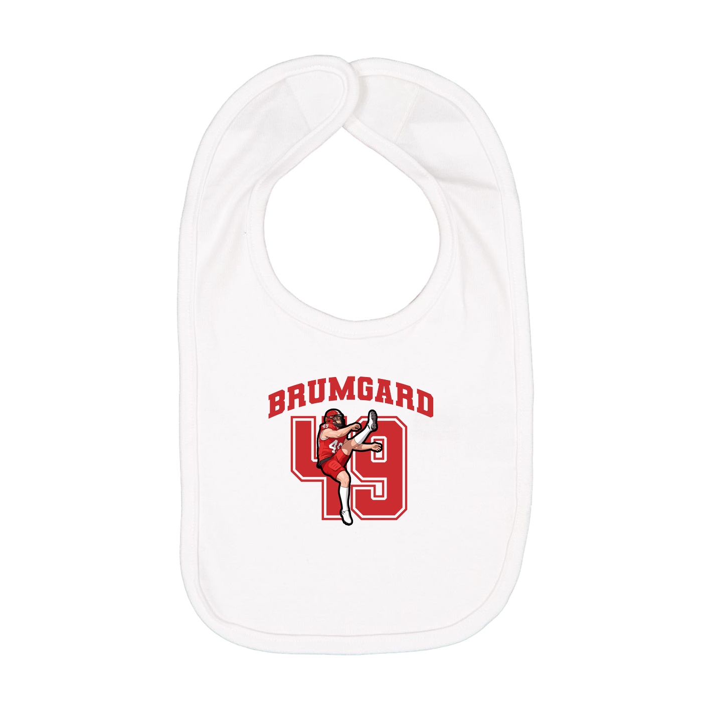 Infant Bib — Number in White