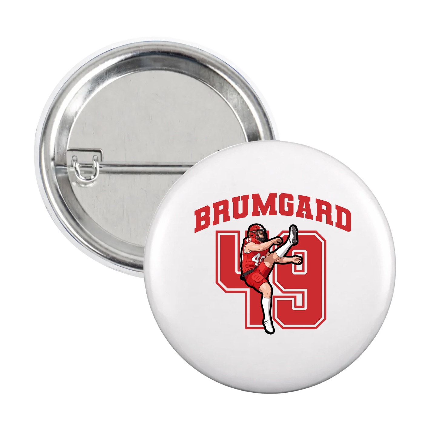 Game Day Button — Number in White
