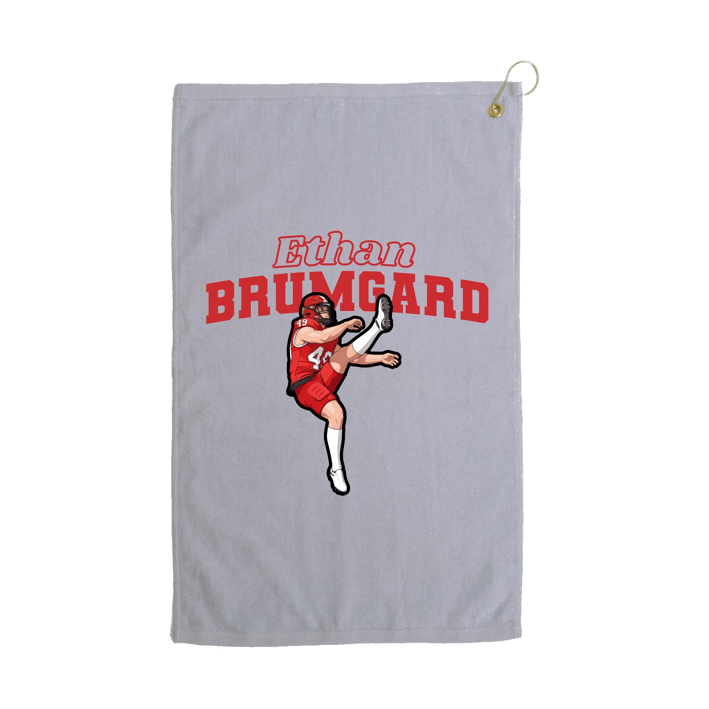 Golf Towel — Name Arch in Grey