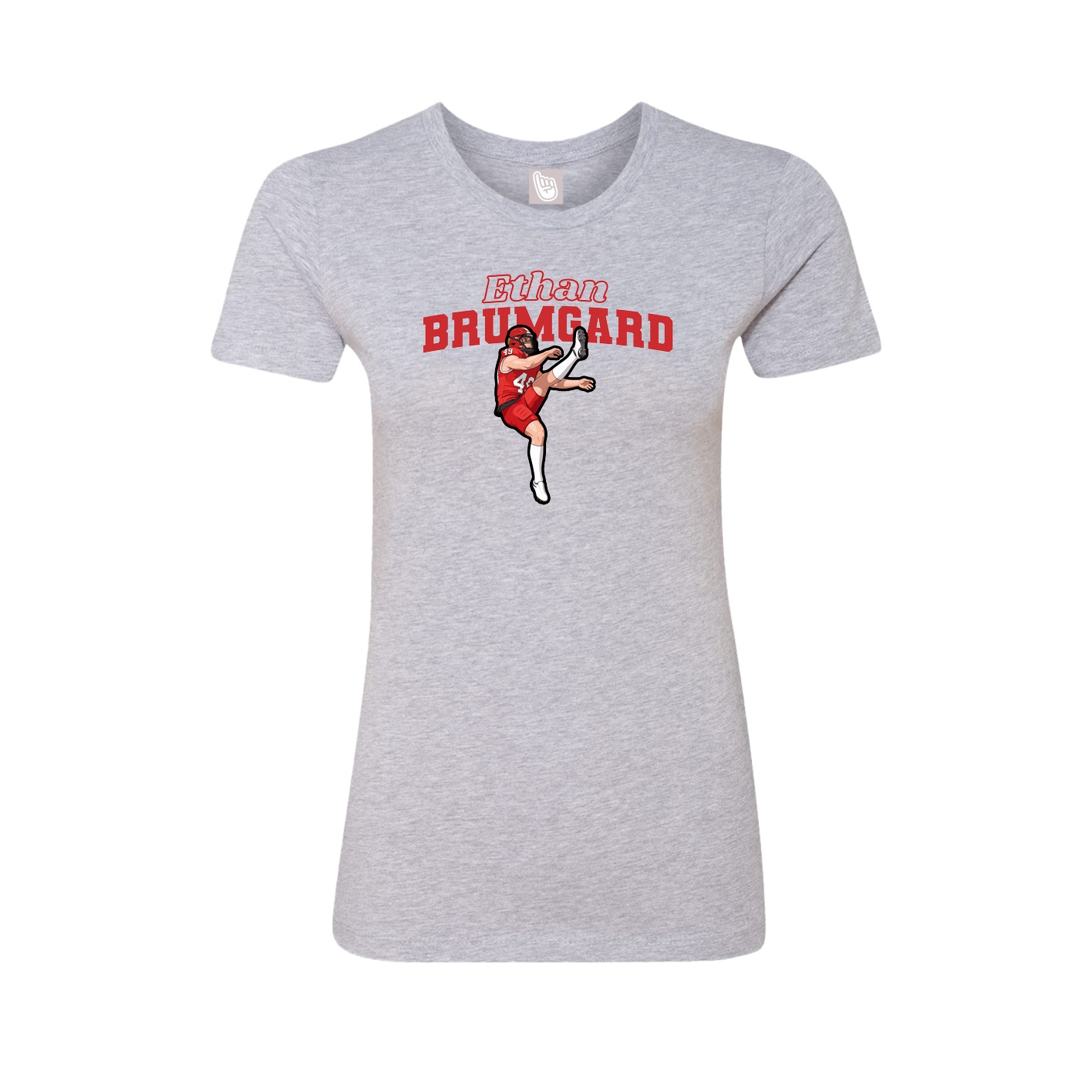 Fitted Women's Tee — Name Arch in Grey