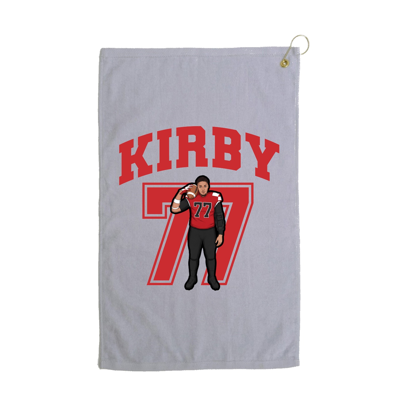 Golf Towel — Number in Grey