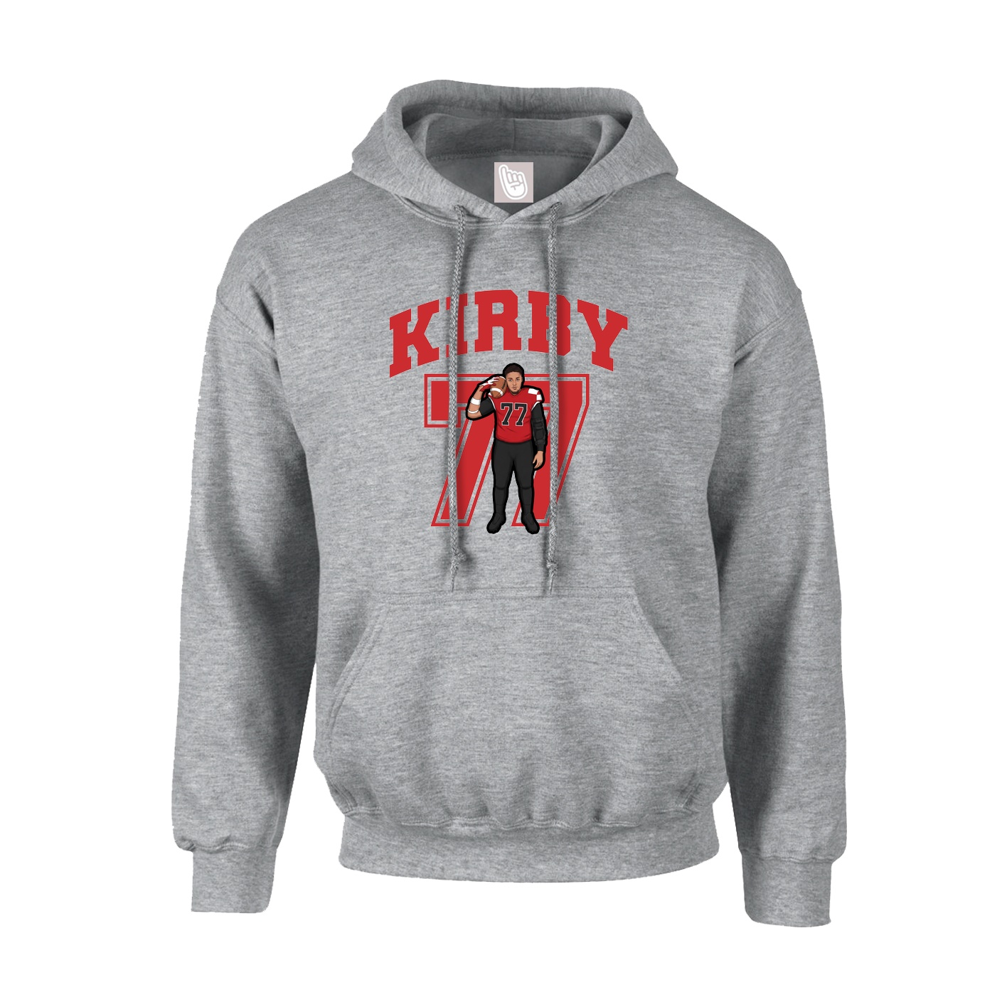 Hoodie — Number in Grey