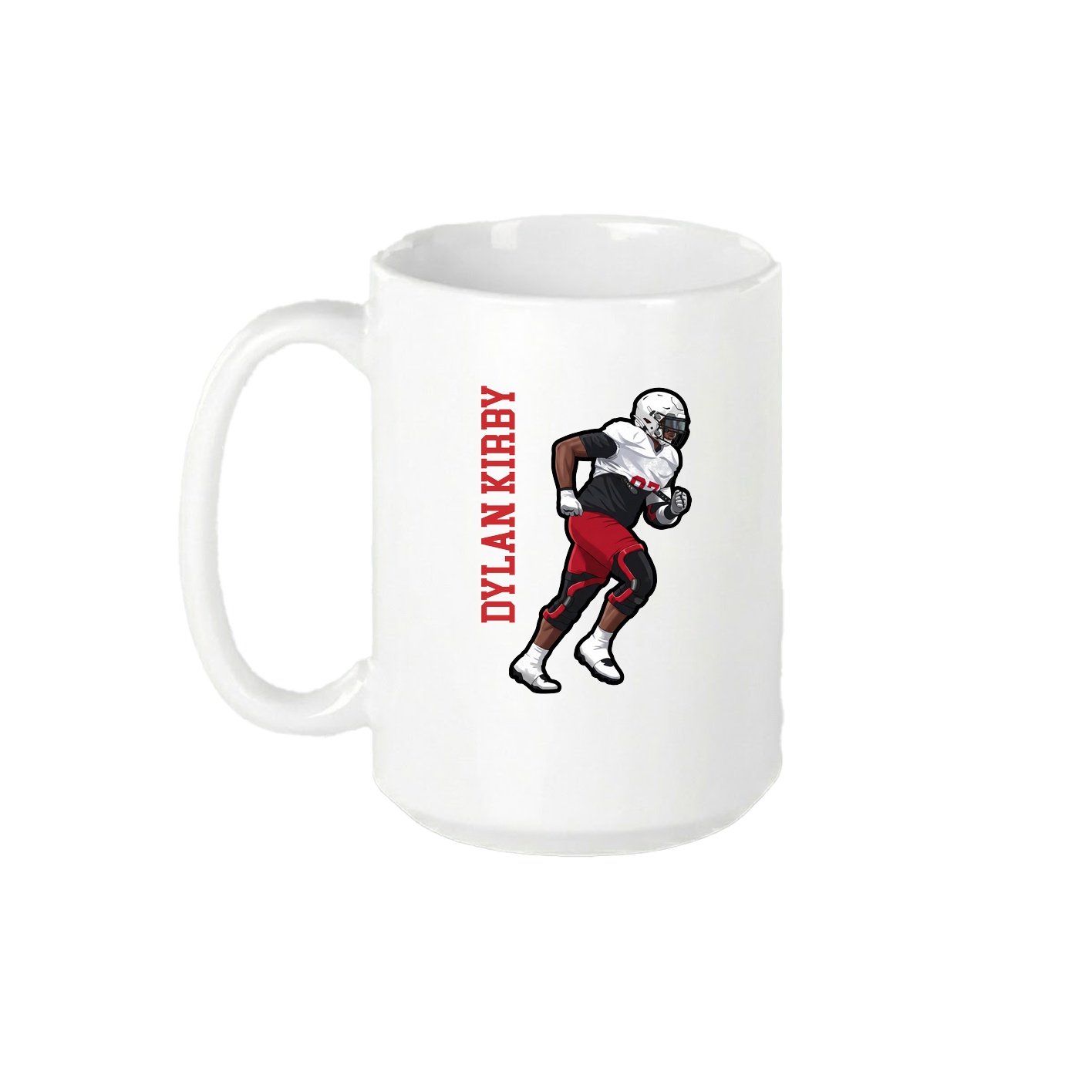 15oz Coffee Mug — Name Vertical in White