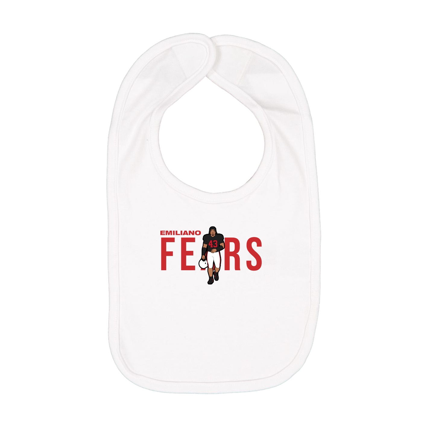 Infant Bib — Player Name in White