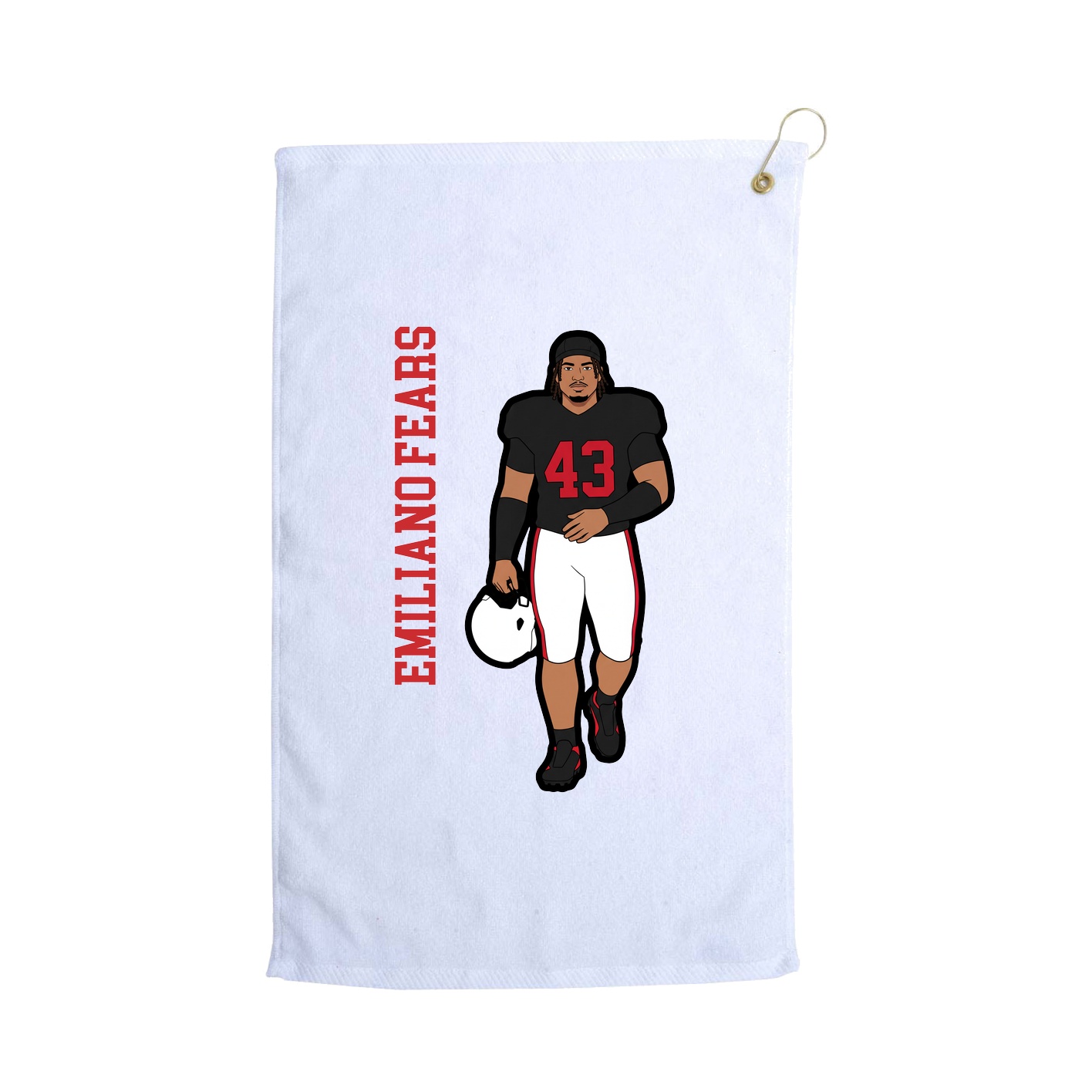 Golf Towel — Name Vertical in White