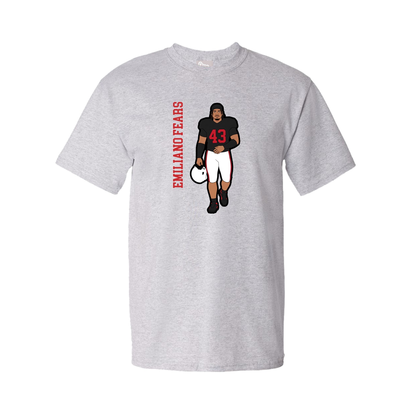 Youth Tee — Name Vertical in Grey