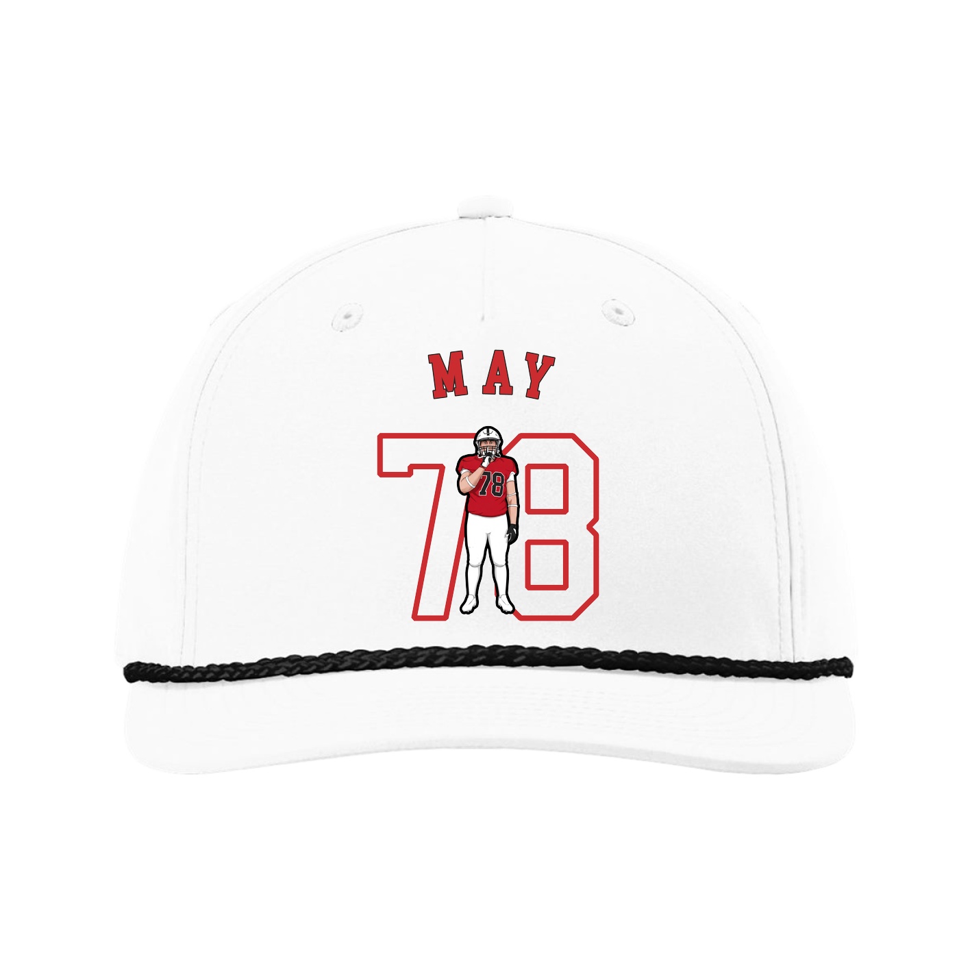 Five-Panel Classic Rope Cap — Shirsey Arch in White