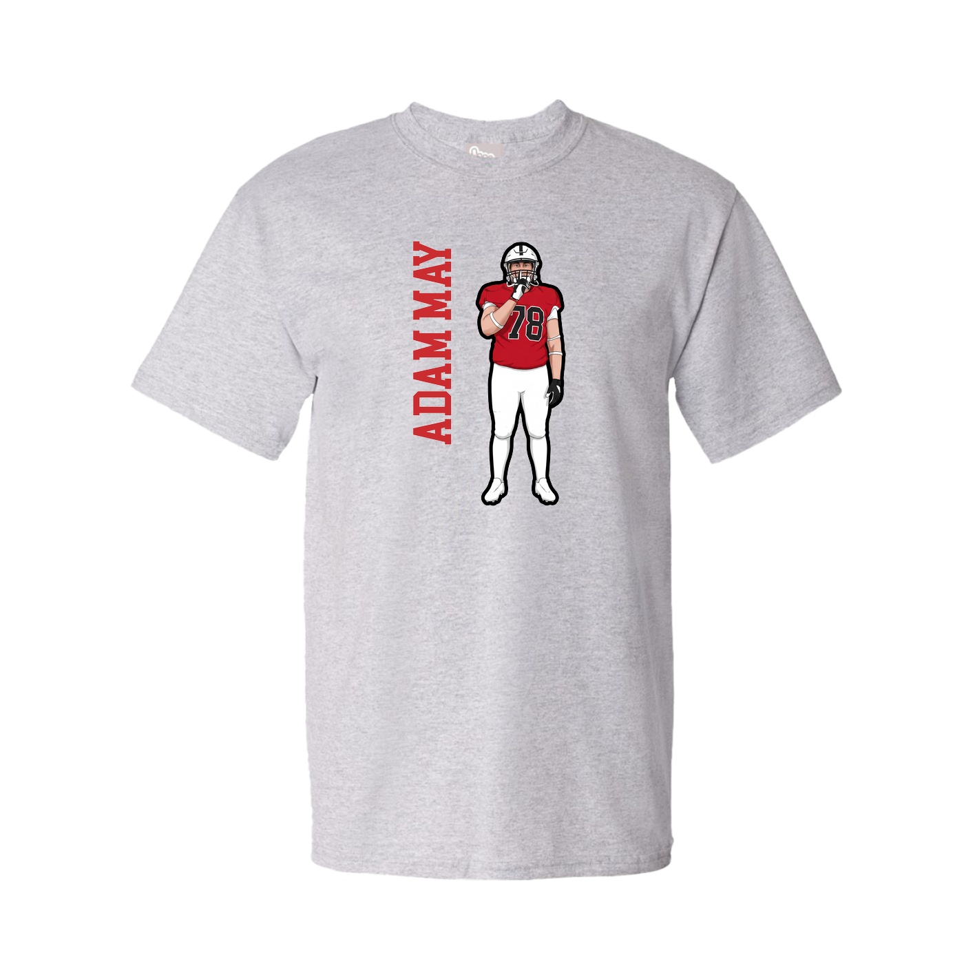 Tee — Name Vertical in Grey