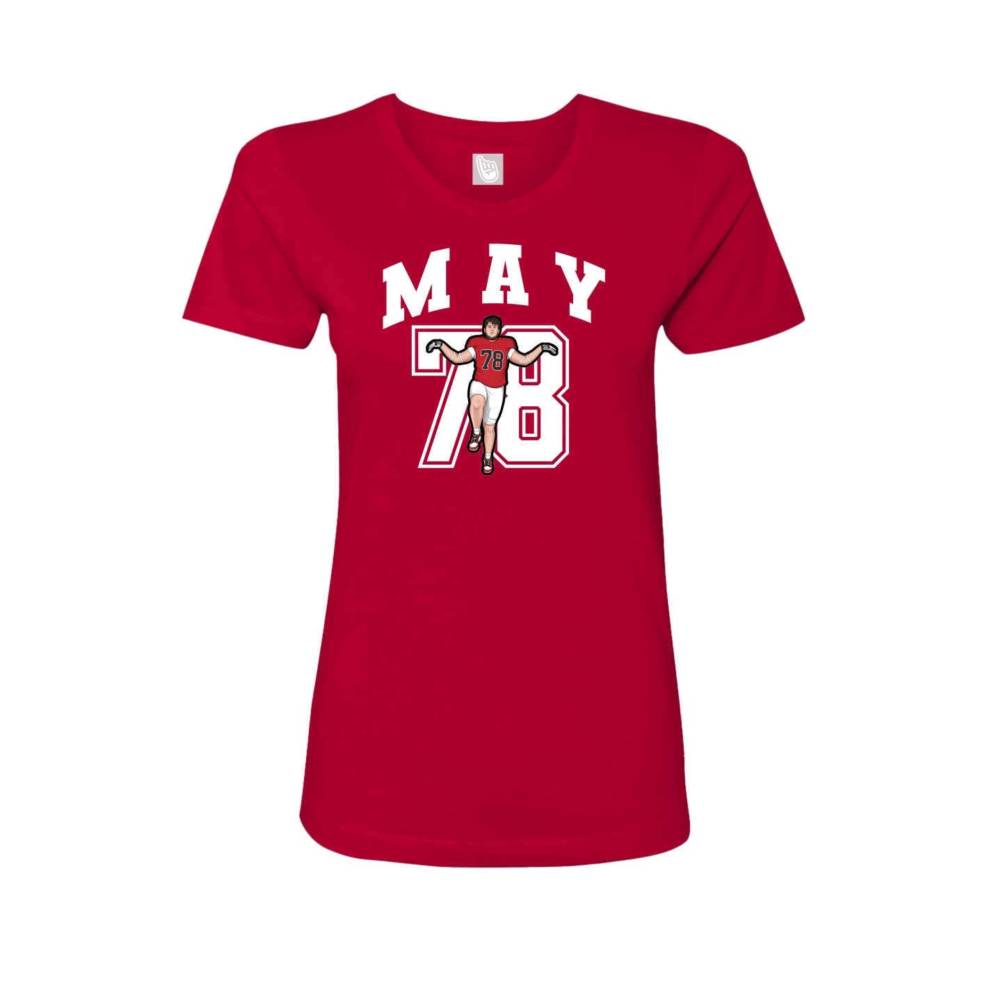 Fitted Women's Tee — Number in Red