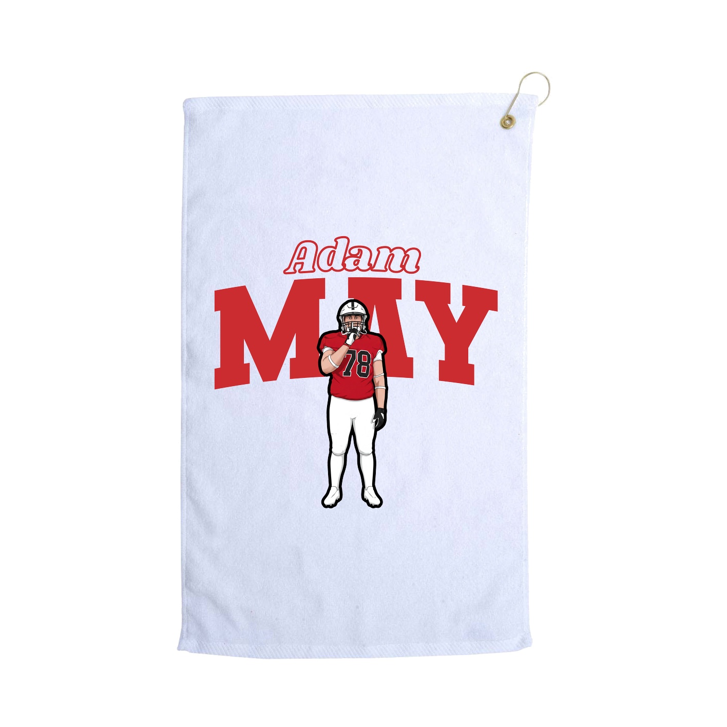 Golf Towel — Name Arch in White