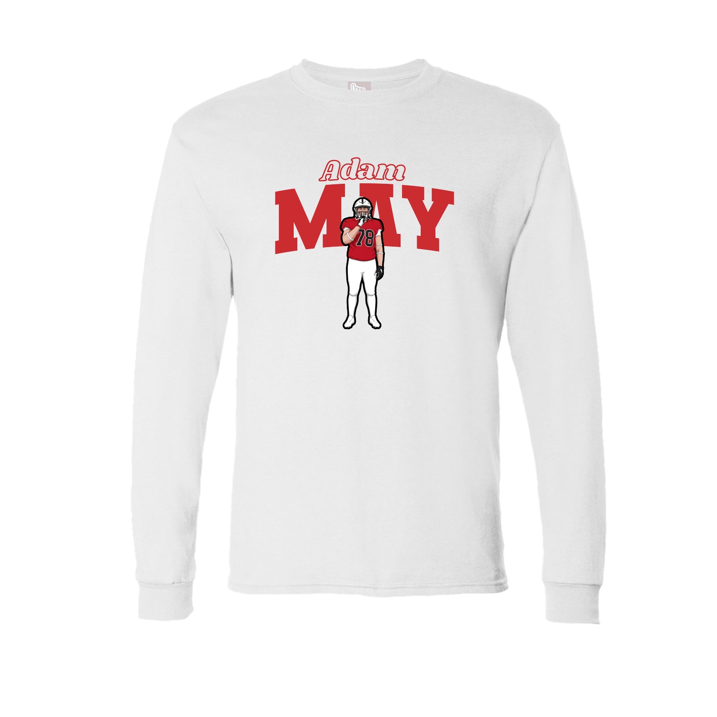 Long Sleeve Tee — Name Arch in White