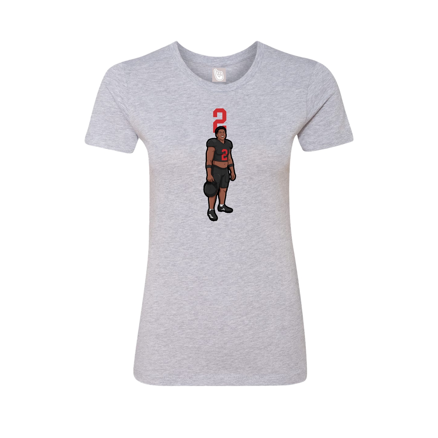 Fitted Women's Tee — Number Top in Grey