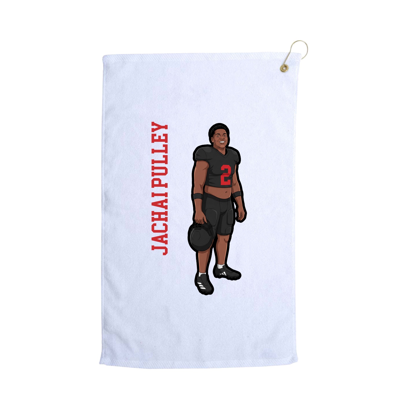 Golf Towel — Name Vertical in White