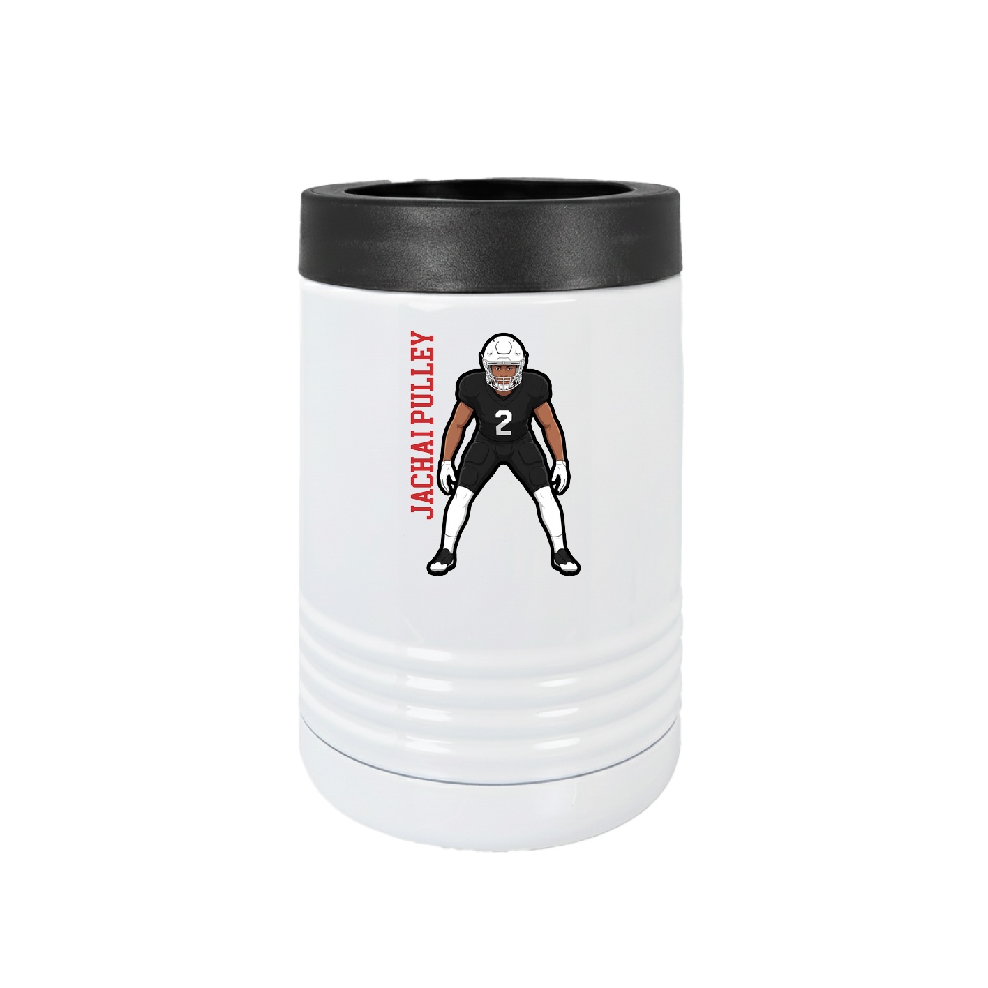 Beverage Holder — Name Vertical in White