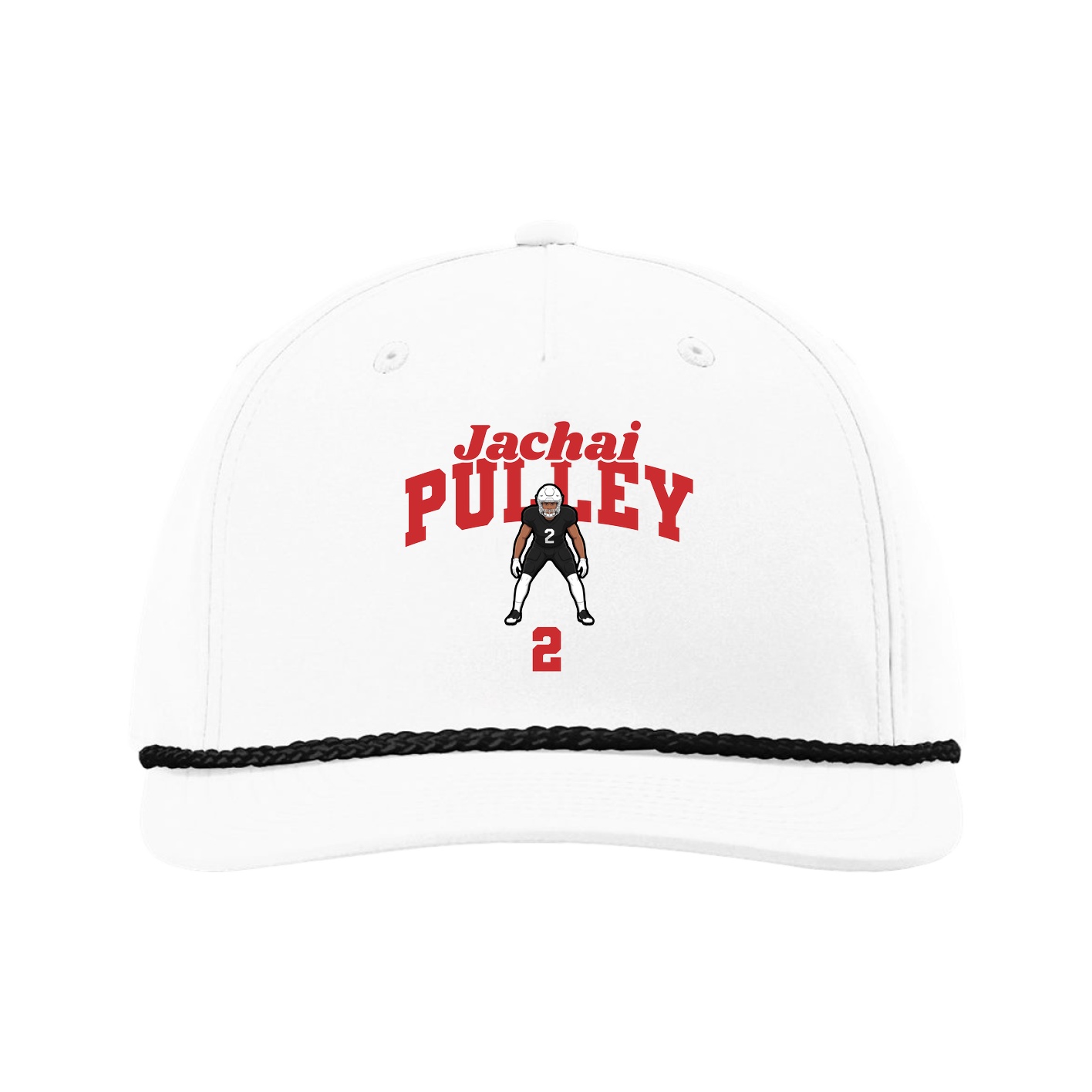 Five-Panel Classic Rope Cap — Signature Arch in White