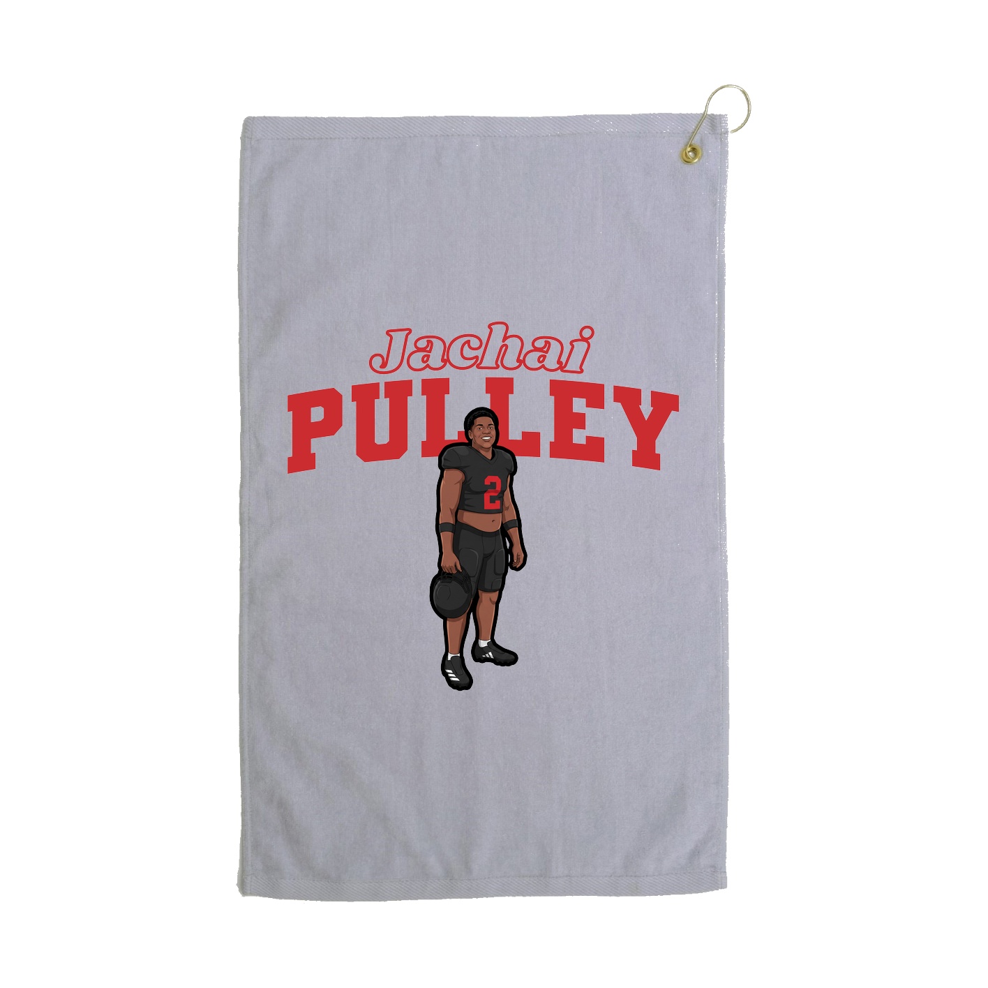 Golf Towel — Name Arch in Grey