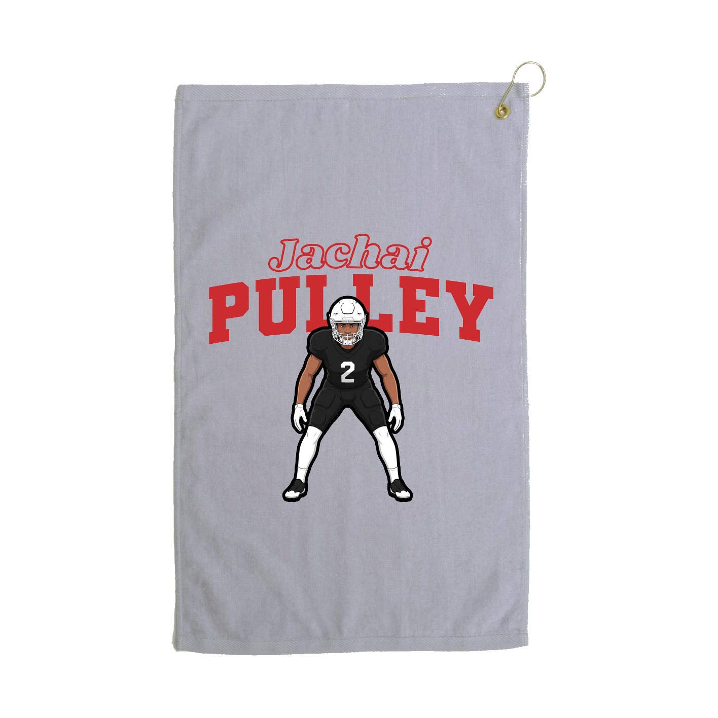 Golf Towel — Name Arch in Grey