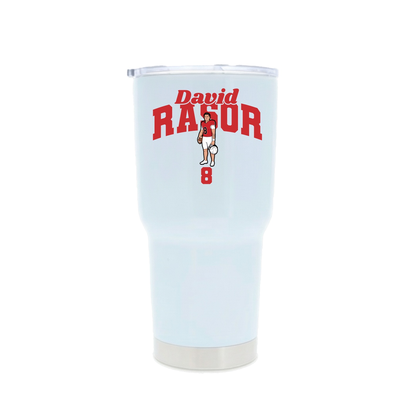 30oz Stainless Steel Tumbler — Signature Arch in White