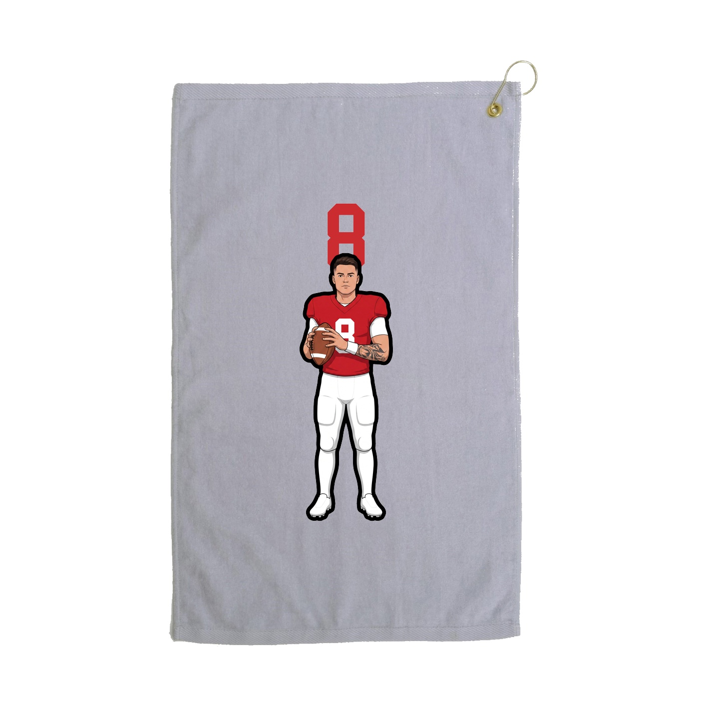 Golf Towel — Number Top in Grey