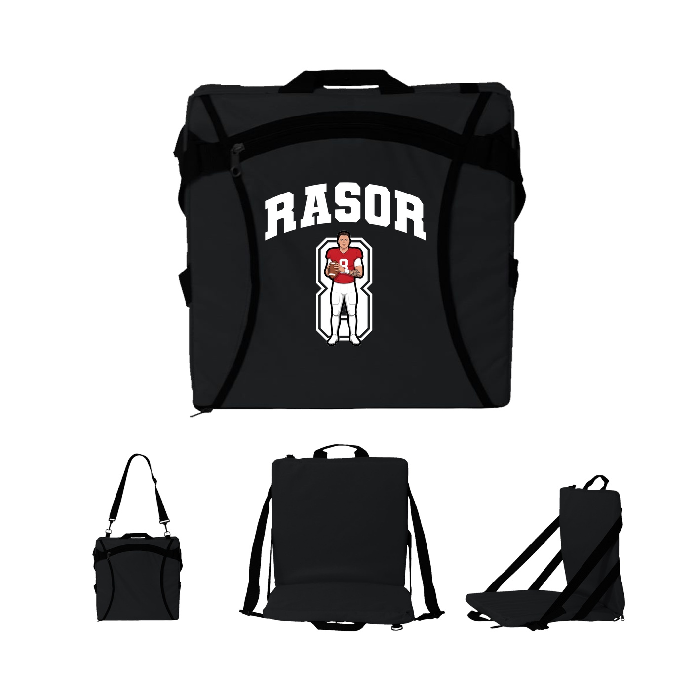 Folding Stadium Seat — Number in Black