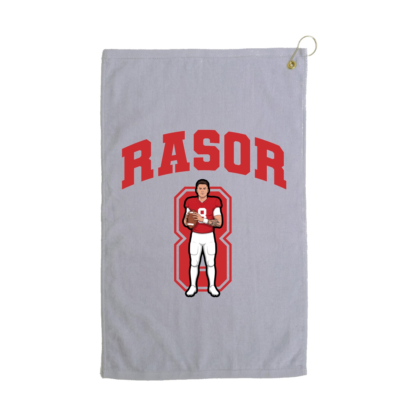 Golf Towel — Number in Grey