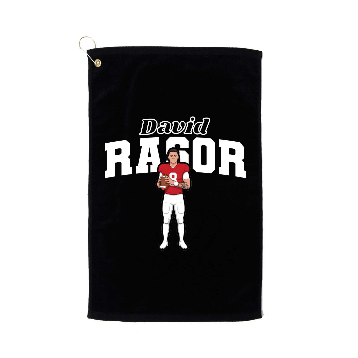 Golf Towel — Name Arch in Black