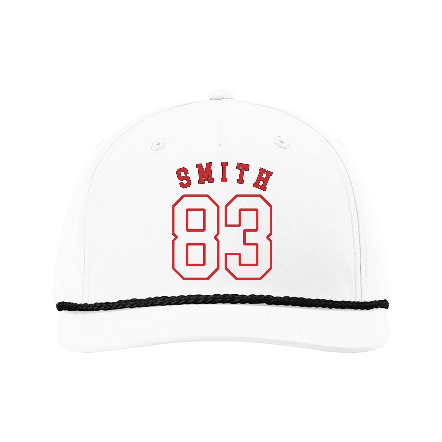 Five-Panel Classic Rope Cap — Shirsey Arch in White