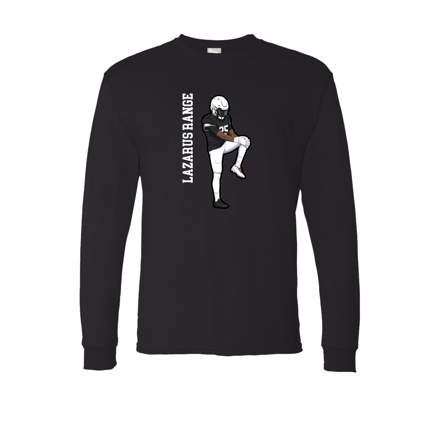 Long Sleeve Tee — Name Vertical in Black