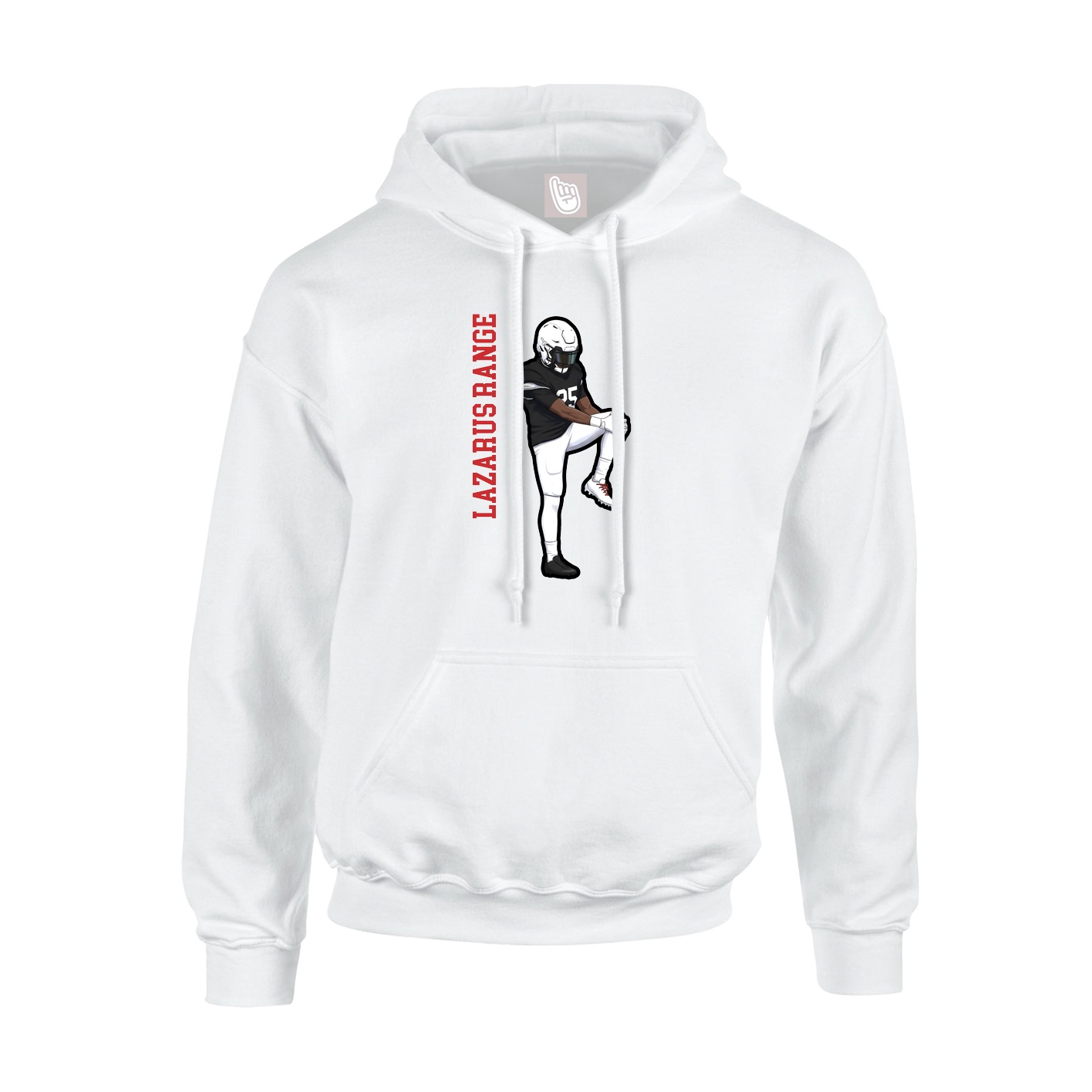 Youth Hoodie — Name Vertical in White