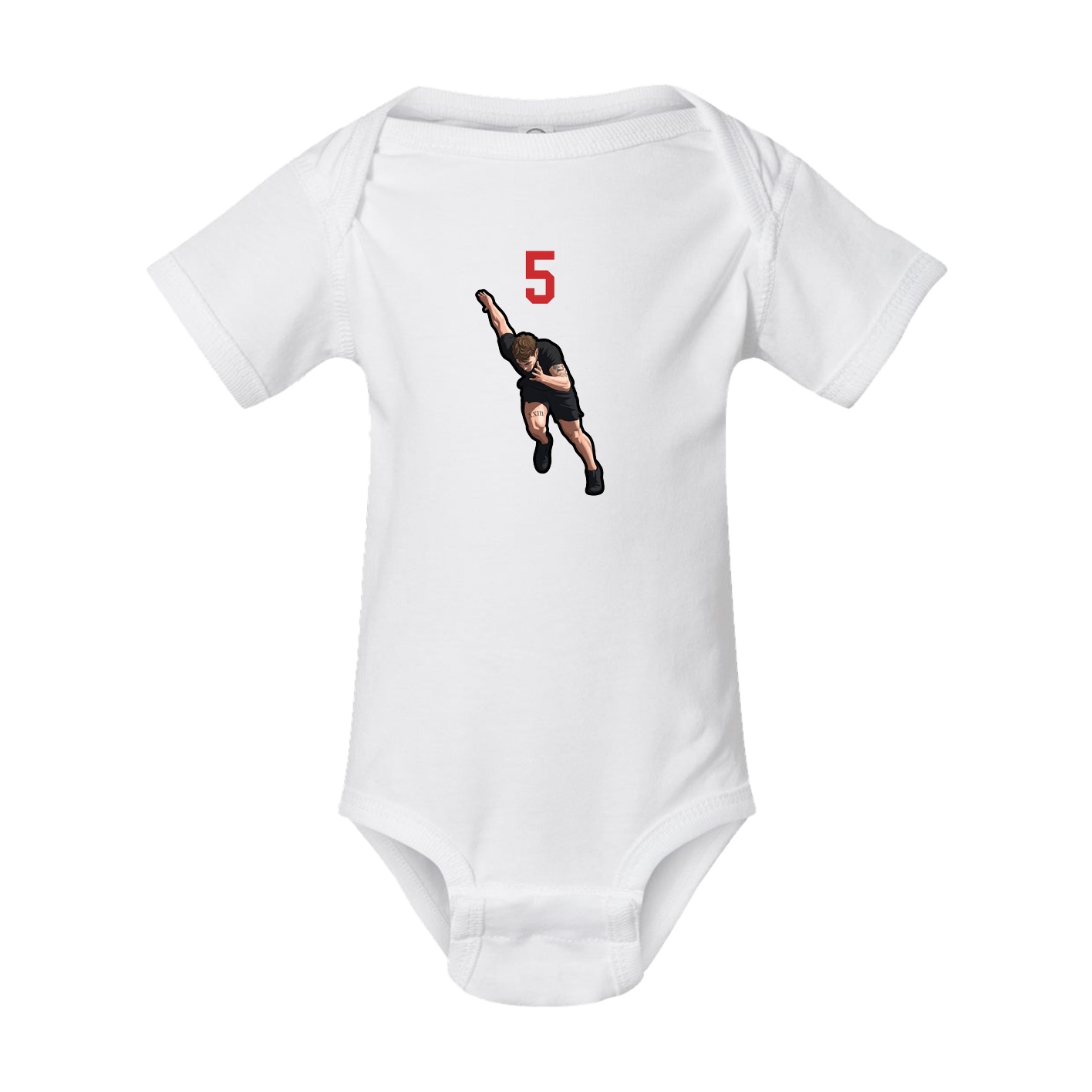 Baby Onesie — Number Top in White