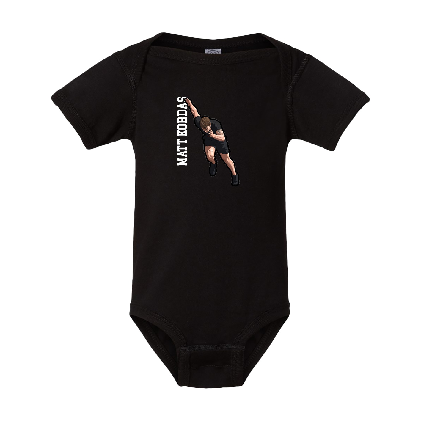Baby Onesie — Name Vertical in Black