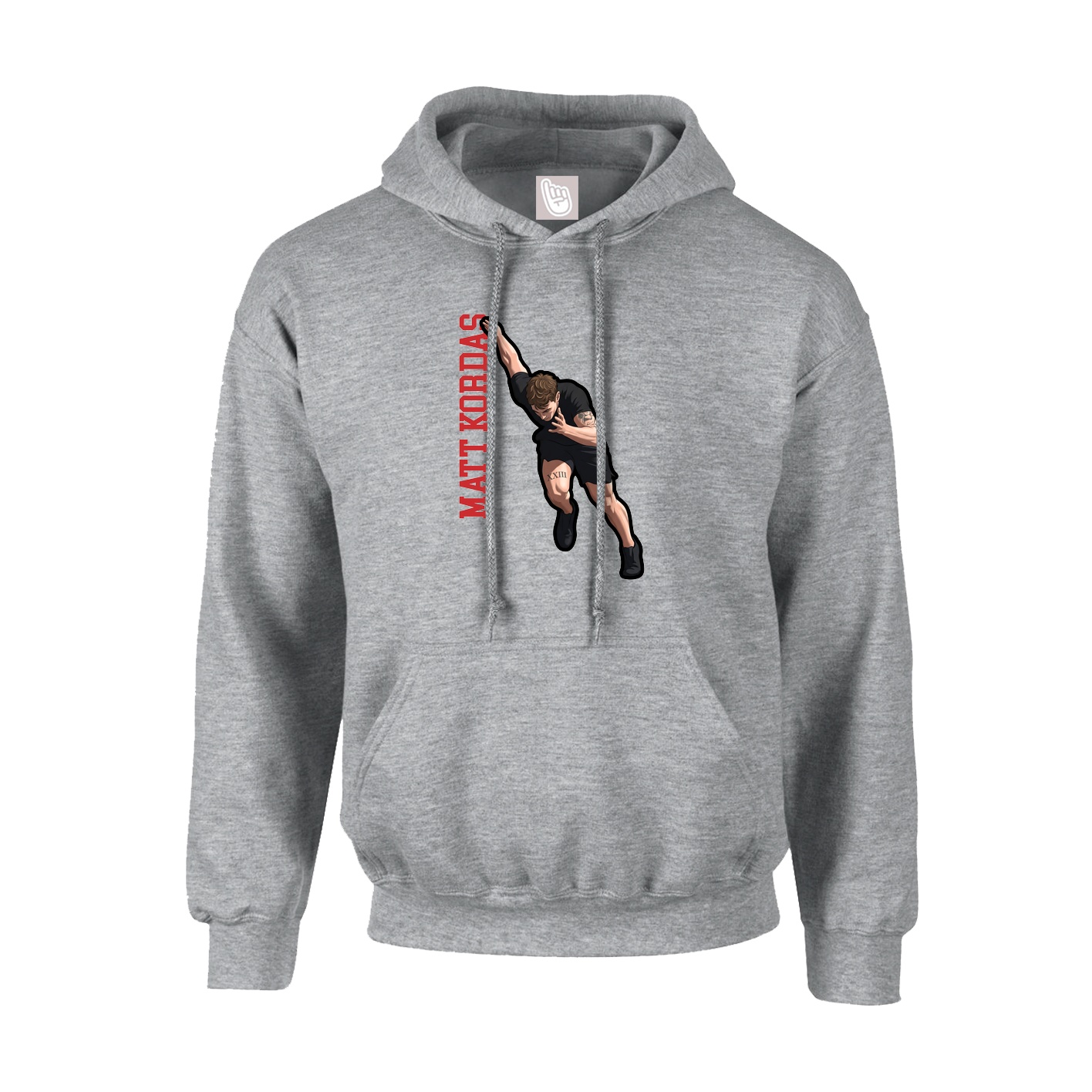 Youth Hoodie — Name Vertical in Grey